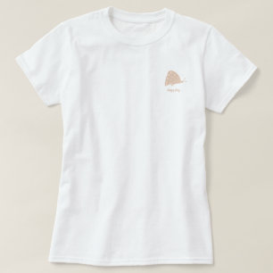 T-shirt met kleine minimale oranje vlinder