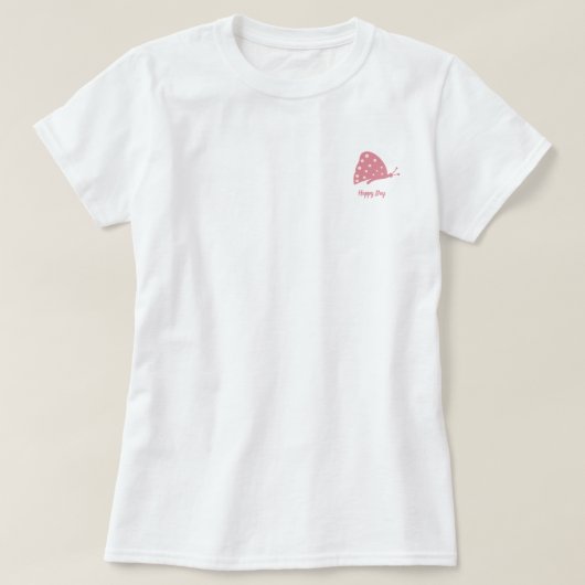 T-shirt met kleine minimale rode vlinder (Design voorkant)
