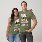 T-shirt met kleurrijk schrift (Unisex)