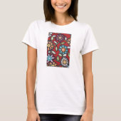 t-shirt met kleurrijke hippie bloem (Voorkant)