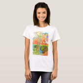T-shirt met kleurrijke Psychedelic Swirly Tree (Voorkant volledig)