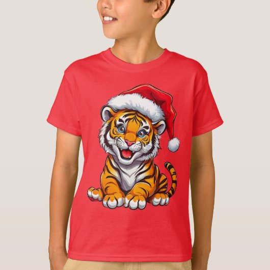 T-shirt met knuffel tijgerwelpje Kerstcadeau ✨ (Voorkant)