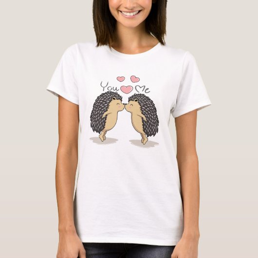 T-shirt met knuffelende egels (Voorkant)