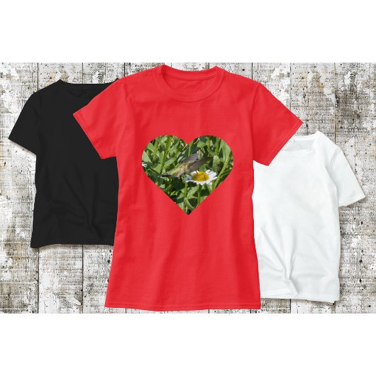 T-shirt met kolibrie en een madeliefje
