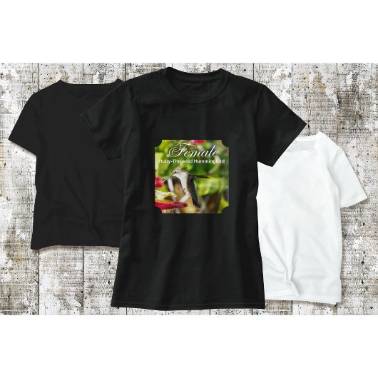 T-shirt met kolibrie op voederbak