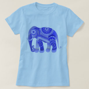 T SHIRT MET KOOLBLAUWE ELEPHANT