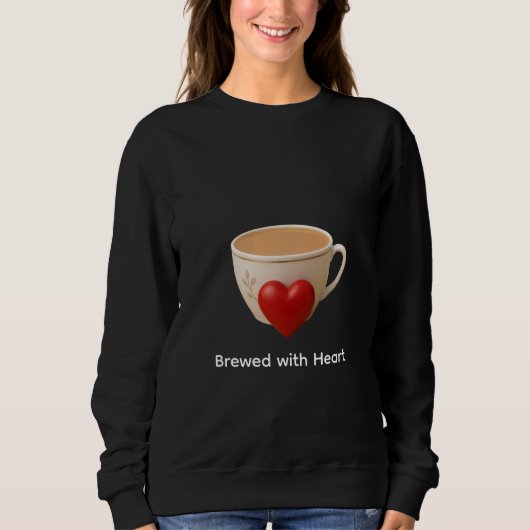 T-shirt met kopje thee en liefde (Voorkant)