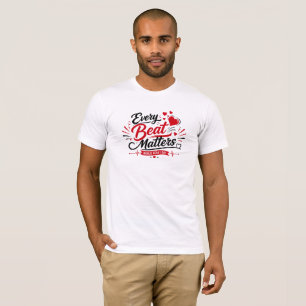 T-shirt met krachtige typografie voor hartbewustzi