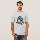T-Shirt met krijgerschedel-speergrafiek (Voorkant volledig)