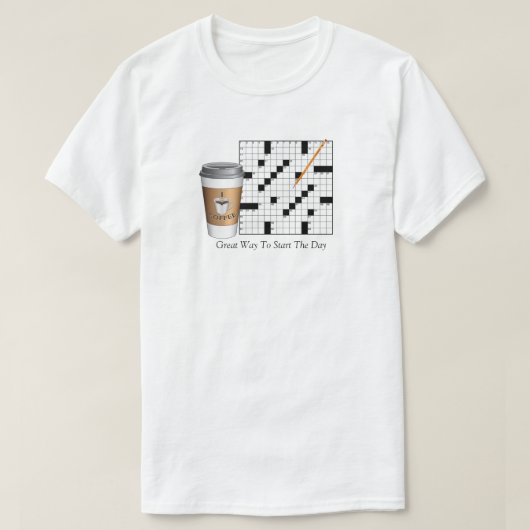 T-shirt met kruiswoordpuzzel (Design voorkant)