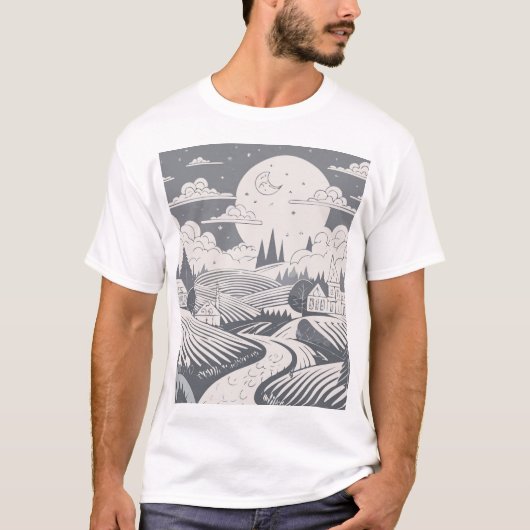 T-shirt met kunstzinnige expressie (Voorkant)