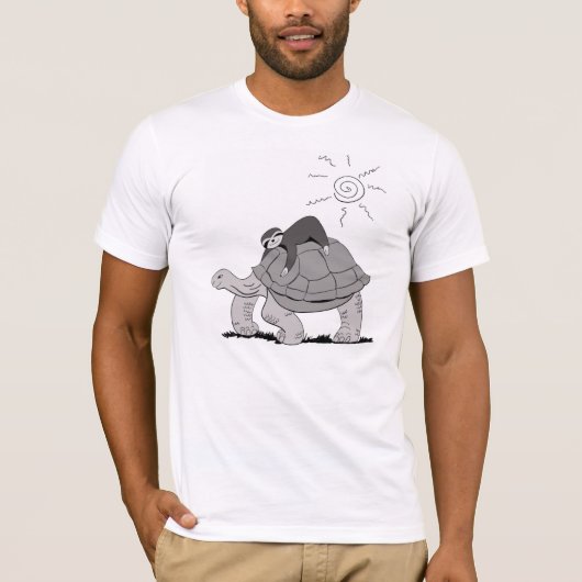 T-shirt met kus en schildpad (Voorkant)