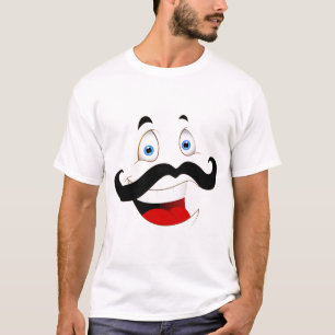 T-shirt met lachend gezicht voor mannen in cartoon