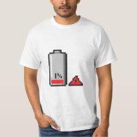 T-shirt met lage batterij