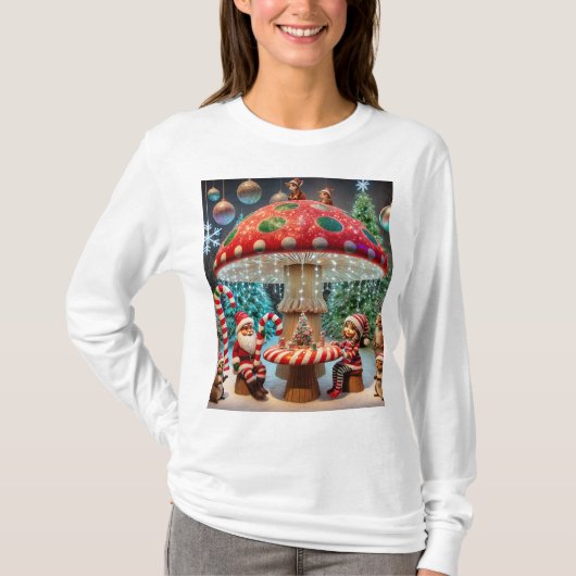 T-shirt met lang sleeve voor vrouwen: Christmas Mu (Voorkant)