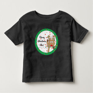 T-shirt met lange kerstklep/rendiertje