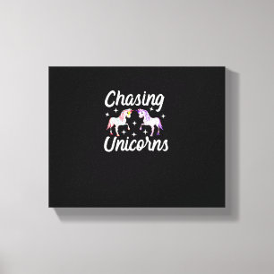 T-Shirt met Lange Mouwen Chasing Unicorns Magical Canvas Afdruk