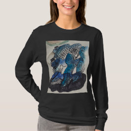 T-shirt met lange mouwen en blauwe vis