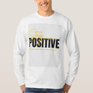 T-shirt met lange mouwen en 'blijf positief' ontwe