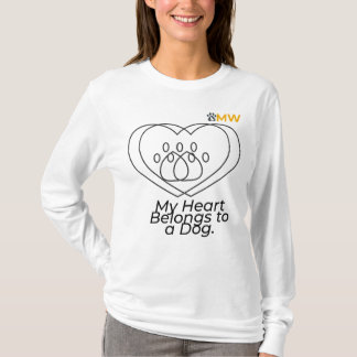 T-shirt met lange mouwen en hart voor hondenmoeder