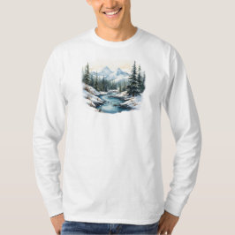 T-shirt met lange mouwen en winters landschap