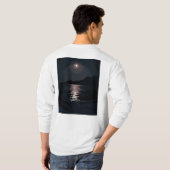 T-shirt met lange mouwen, nachtelijk zee en volle  (Achterkant volledig)