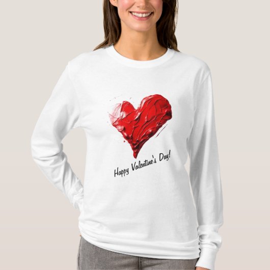 T-shirt met lange mouwen Valentijnsdag (Voorkant)