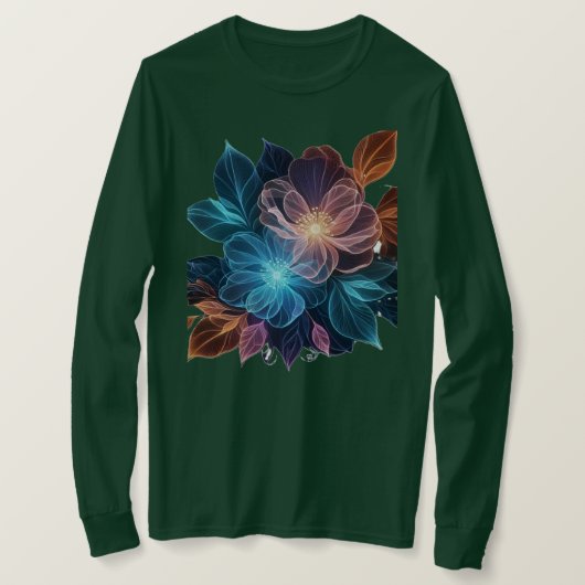 T-shirt met lange mouwen voor dames met bloemen. (Design voorkant)