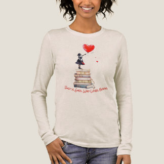 T-shirt met lange mouwen voor vrouwen die van boek