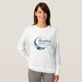 T-shirt met lange mouwen voor vrouwen (slogan op r (Voorkant volledig)