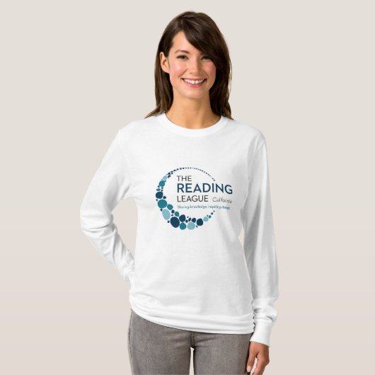 T-shirt met lange mouwen voor vrouwen (slogan op r (Voorkant volledig)