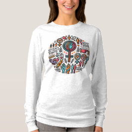 T-shirt met lange mouwen 'Vrouwenrechten zijn mens