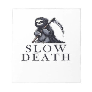 T-shirt met langzame dood essentials notitieblok