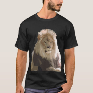 T-shirt met leeuw in een natuurlijke Majestic zak