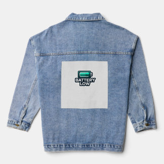 “T-shirt met ‘lege batterij’-grafiek – Trendy jeug Denim Jacket
