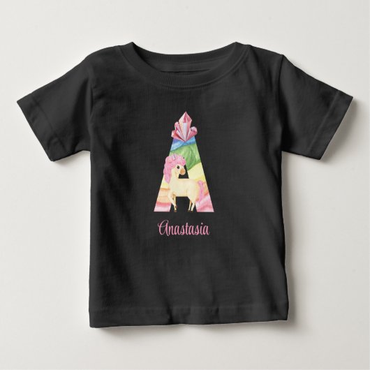 T-shirt met Letter A Eenhoorn (Voorkant)