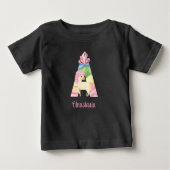 T-shirt met letter A en eenhoorn (Voorkant)