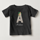 T-shirt met letter A en luipaard (Voorkant)