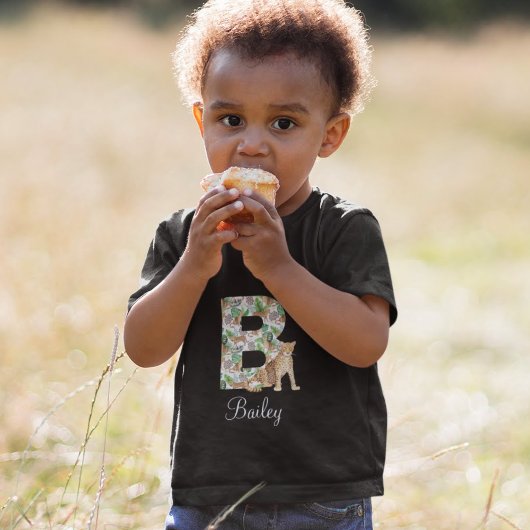 T-shirt met letter B luipaard