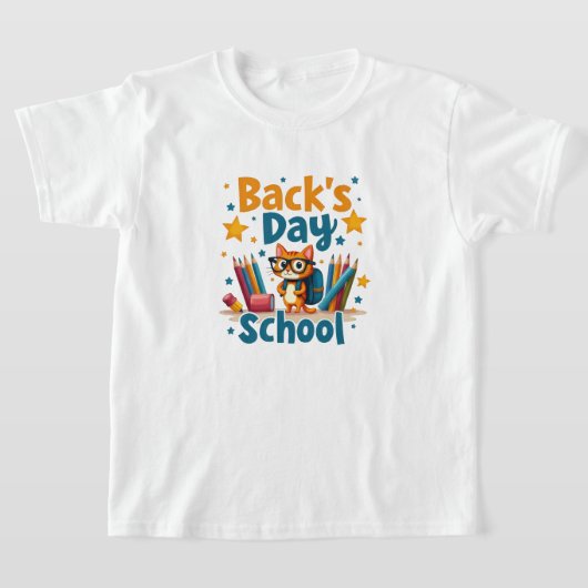 T-shirt met leuke kat voor terug naar school (Laagn)
