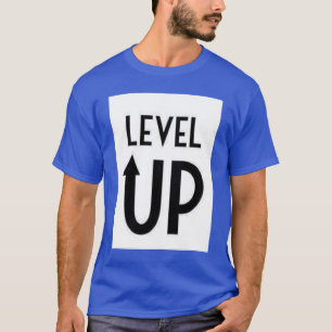 T-shirt met Level Up tekst gedrukt