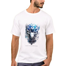 T-shirt met levendig hert met ijzige filigrain kle