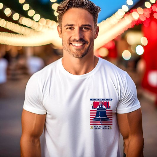 T-shirt met Liberty Bell Stars en Stripes Patrioti