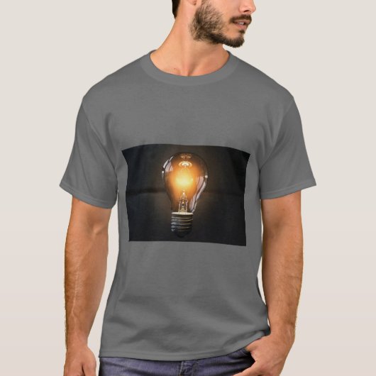 T-shirt met lichtgevende gloeilamp (Voorkant)