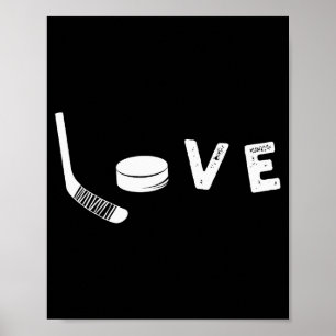T-shirt met liefde voor ijshockey, Valentijnsdag c Poster