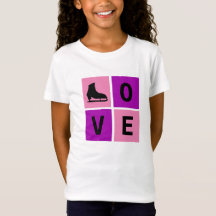 T-shirt met liefdesschaatsen (schaatsen)