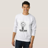 T-shirt met lijnkunst gloeilamp en geweldig idee (Voorkant volledig)