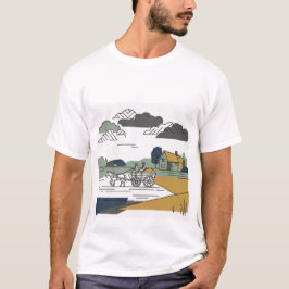 T-shirt met lijnkunstillustratie van Constable's H