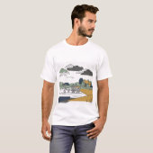 T-shirt met lijnkunstillustratie van Constable's H (Voorkant volledig)