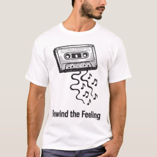 T-shirt met lint cassettebandje